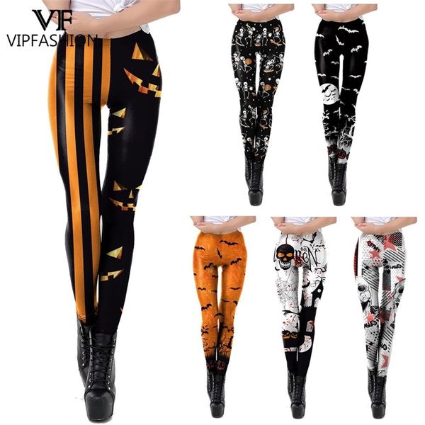 VIP Fashion Creativity Halloween Crânio Imprimir Leggings Calças Sexy Sports Fitness Casual Legging Femme Mulheres Roupas 211215