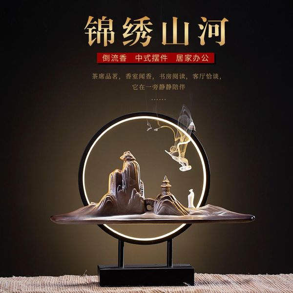 

fragrance lamps creative modern incense burner light holder backflow ceramic zen decor quemador de incienso home bc50xl