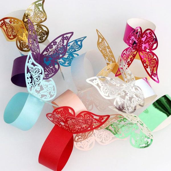 

napkin rings 20pcs paper ring butterfly design holder banquet dinner table decoration home wedding party supplies