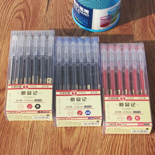 

gel pens 12pcs/set 0.35mm black/red/blue neutral business signature lnk pen school office supplies