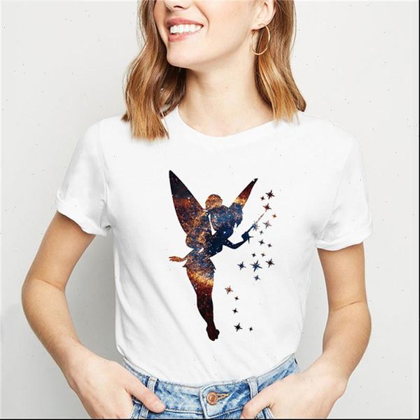 

summer hipster graphic fly princess watercolor tshirt harajuku elegant t shirt lovely cartoon gorgeous t shirt, White