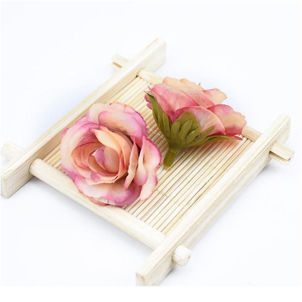 

20pcs silk teddy bear of roses decorative flowers wreaths fake flowers scrapbook home decor diy bride brooch artificial jllobb