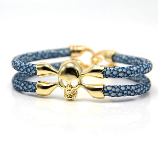 

charm bracelets 2021 fashion trendy leather bracelet for women 3 colors punk female alloy skull bangle jewelry girl gift pulseras, Golden;silver