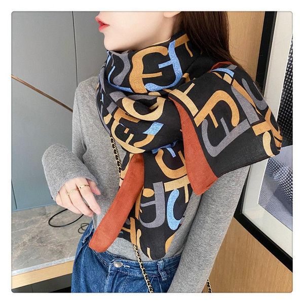 

scarves 90*180cm printed luxury high-quality casual elegant multifunction thin bandana warm retro scarf shawl women's soft, Blue;gray