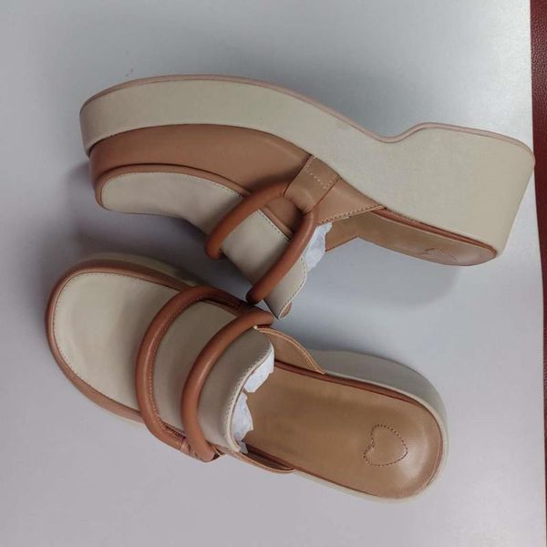 

slippers big round toe fashion for woman platfform slides thick bottom shoes designer, Black
