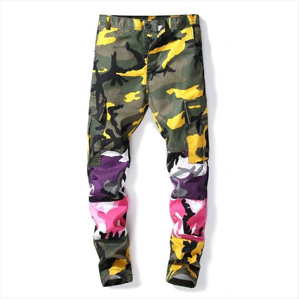 

drop camo patchwork cargo hip women pant hop casual camouflage trousers streetwear joggers sweatpants nxp12, Black