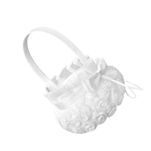 

party decoration 2pcs flower child wedding baskets rose embroidery basket delicate girl