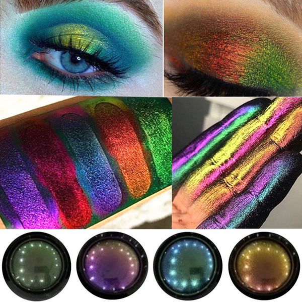 

disposable eyeshadow single glitter eye shadow palette highlighter pigment shimmer optical chameleon diamond gloss shining eye shadow