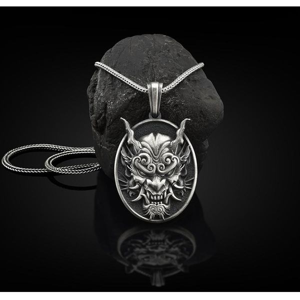 

mask designer necklace japanese prajna pendant ghost men's hip-hop 2021 womens mens luxury, Silver