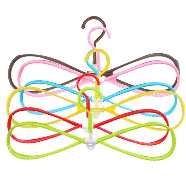 

6pcs/set 8-shaped plastic non-slip hanger space saving clothes drying rack hanger coat hangers