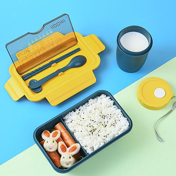 

dinnerware sets microwave-heated bento boxes come with cutlery, leak-proof storage portable lunch for children's school offices