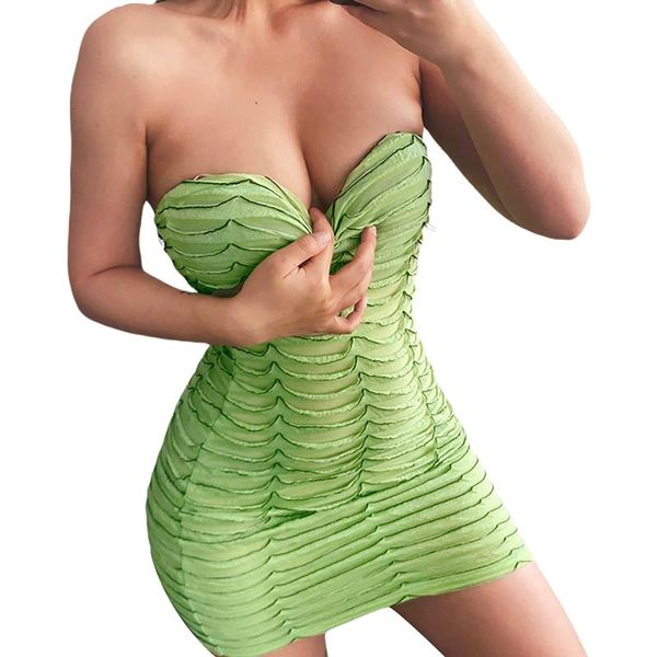 

women's swimwear women\u2021s tube pleated dress fashion solid color off-the-shoulder skinny short, White;black