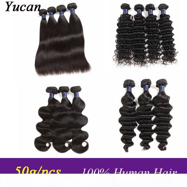 

brazilian body deep water wave hair wefts unprocessed virgin peruvian malaysian indian cambodian straight human hair weaves 50g pcs, Black