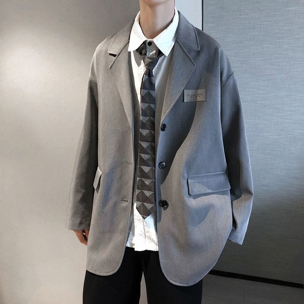 

new 2021 privathinker men's casual oversize suit coat korean streetwear jacket long sleeve man coats male fashion clothing vintage dkuv, Black;brown