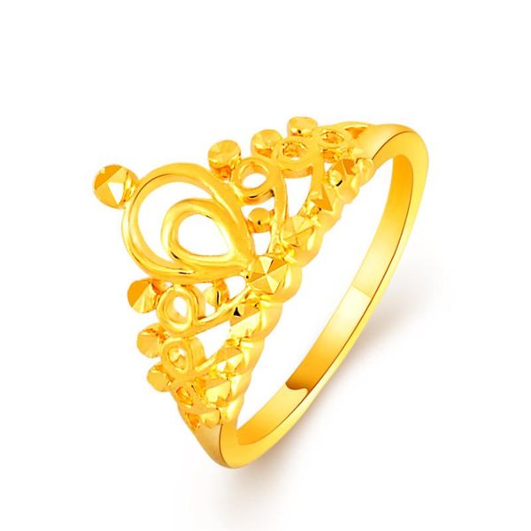 

wedding rings queen crown 24k gold color fine jewelry fashion elegant women for party jr060, Slivery;golden