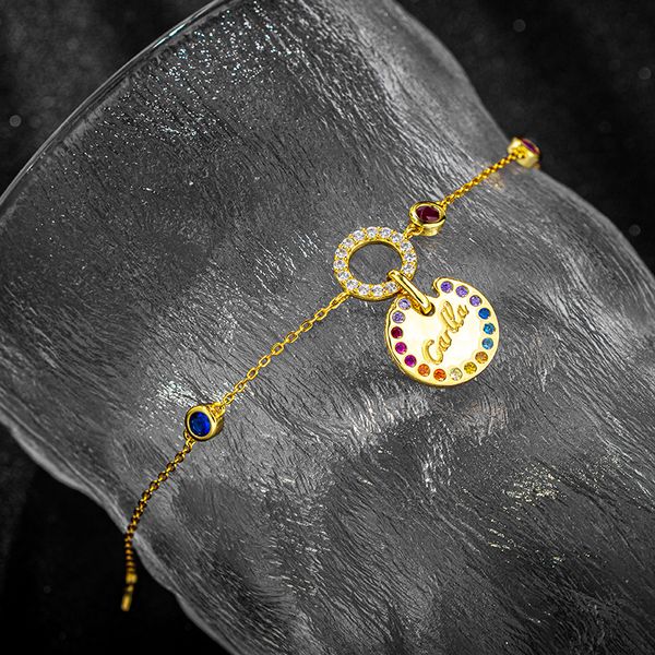 

silver 925 ruby bracelet red corundum wedding bracelet, Golden;silver