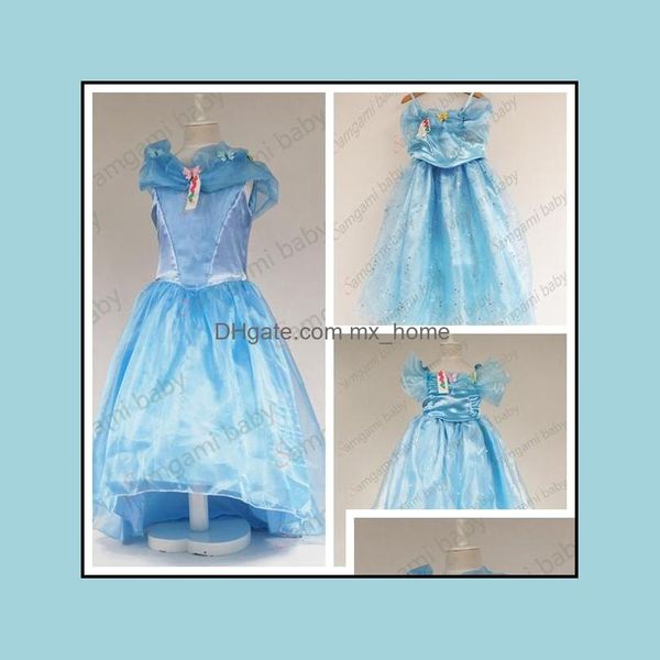 Bebê roupas bebê, crianças maternidade princesa cinderela azul borboleta laço meninas longos vestidos formais vestido de festa entrega 2021 rsajd