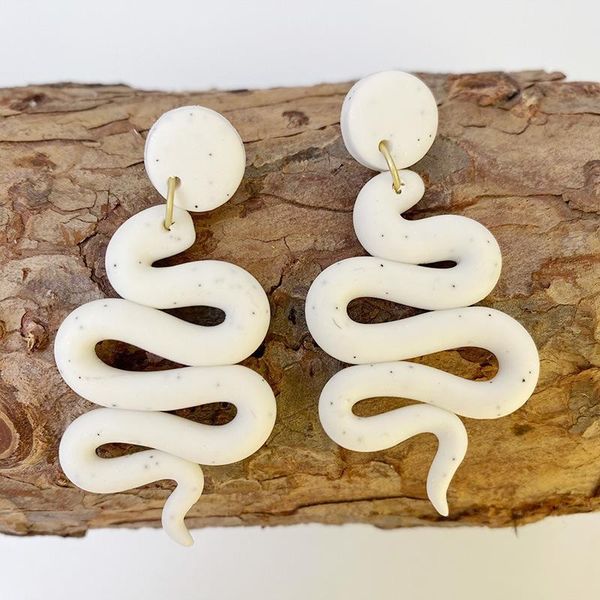 

dangle & chandelier 2021 long punk styles gold clay snake stud earrings for women party retro earings hip hop street jewelry girl gifts, Silver