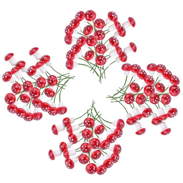 Декоративные цветы венки 200 шт. Мини Пена Гриб для садового орнамента Цветочные горшки Бонсай Ландшафтный декор (красный)