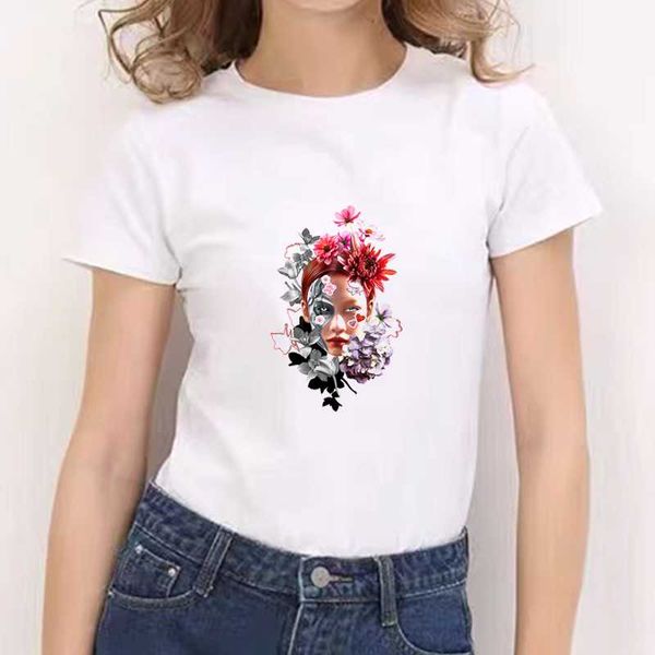 

women's t-shirt women tshirt fashion girls print summer short sleeve shirt oversized o neck white female clothing tees