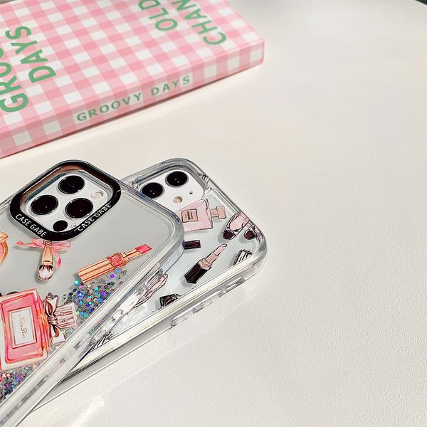 

cute tide shell glitter tpu+pc phone cases for iphone 12 11pro max xs 7 8 plus xr x se 2020 dynamic liquid quicksand