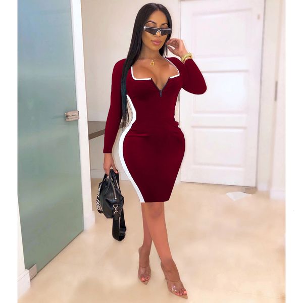 

autumn female elegant square neck dress tight women's clothes night club 6xfy, Black;gray