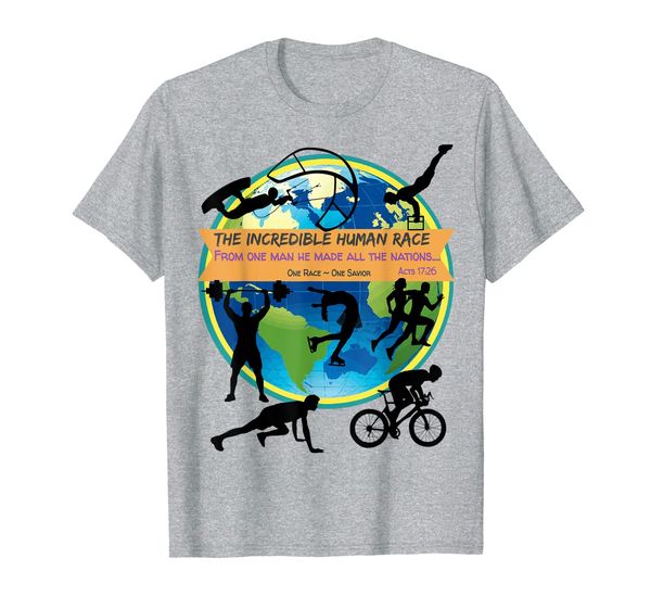 

incredible race vbs acts 17:23 memory verse t-shirt, White;black