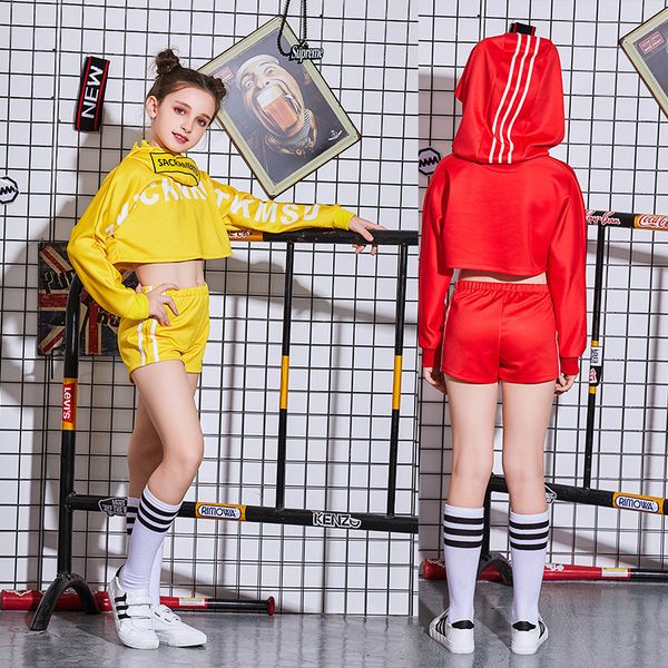 

children show serve new pattern hip hop suit hiphop hip-hop sir gigolo girl dance go excellent performance clothing, Black;red