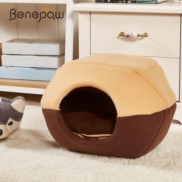 

benepaw 3 colors washable dual-use dog kennel new dog bed high-quality short flush cozy pet house coffee/red/blue