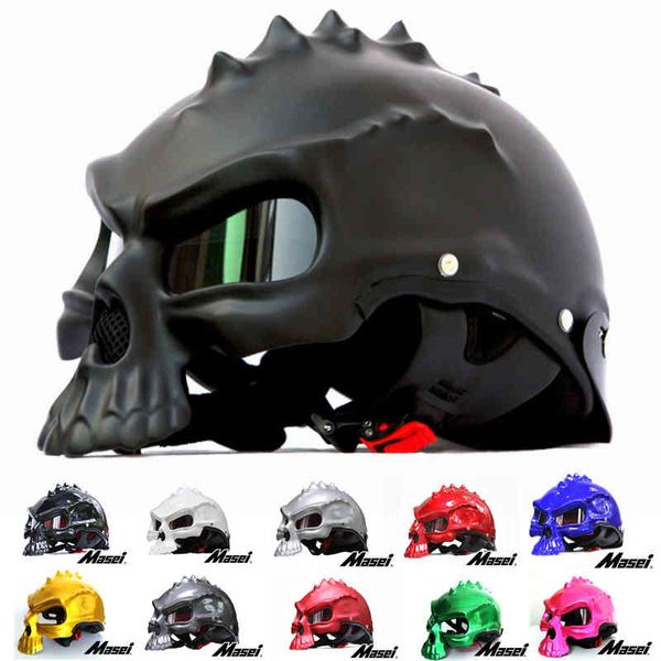 Masei 15 colori 489 Dual Use Skull Motorcycle Capacete Casco Novità Retro Casque Moto Half Face Helmet shipping