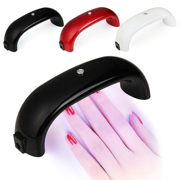 

nail art equipment mini 9w uv led lamp bridge rainbow light lasting not gel therapy dryer portable manicure, Silver