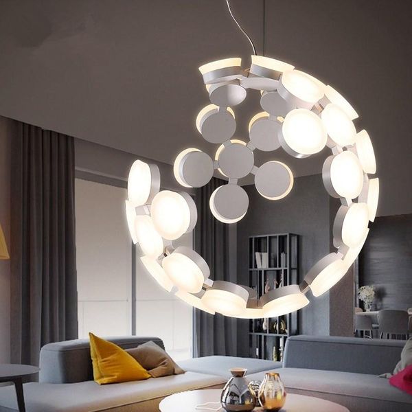 

pendant lamps italian designer lamp creative moon white black color suspension bedroom dining room kitchen island chandelier