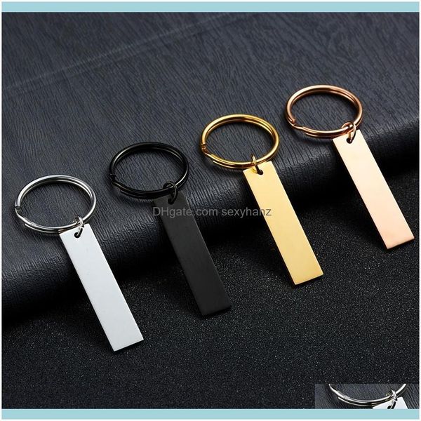 

rings jewelry4 colors custom engraved keychain stainless steel lettering for couples family friends personalized key ring gifts drop deliver, Slivery;golden