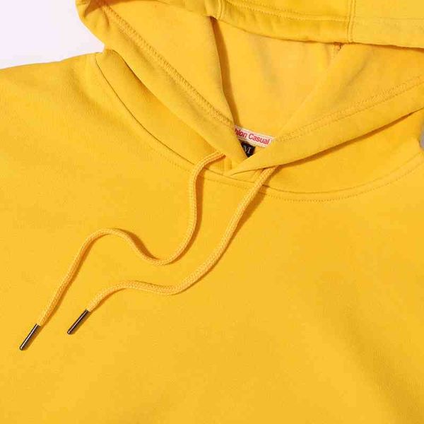 

autumn and winter 2021 new monochrome pullover hooded loose men's can be casual blank sweater, Black