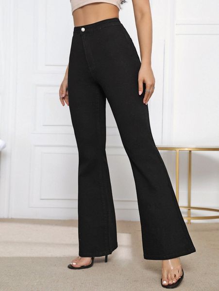 

high waisted flare leg jeans y4vn#, Blue