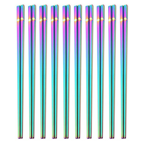 

chopsticks 10 pairs of stainless steel square sushi noodle stick long tool