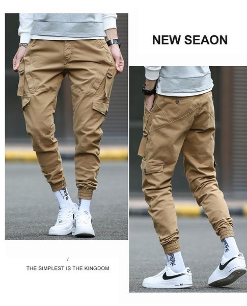 

men's pants thh 2021 fashion casual cargo, Black