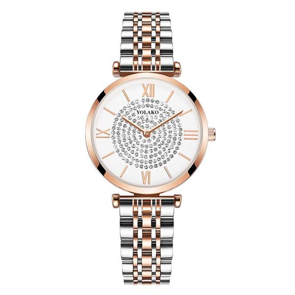 

wristwatches gypsophila diamond design women watches fashion silver round dial stainless steel band quartz wrist watch gifts relogiosfeminin, Slivery;brown