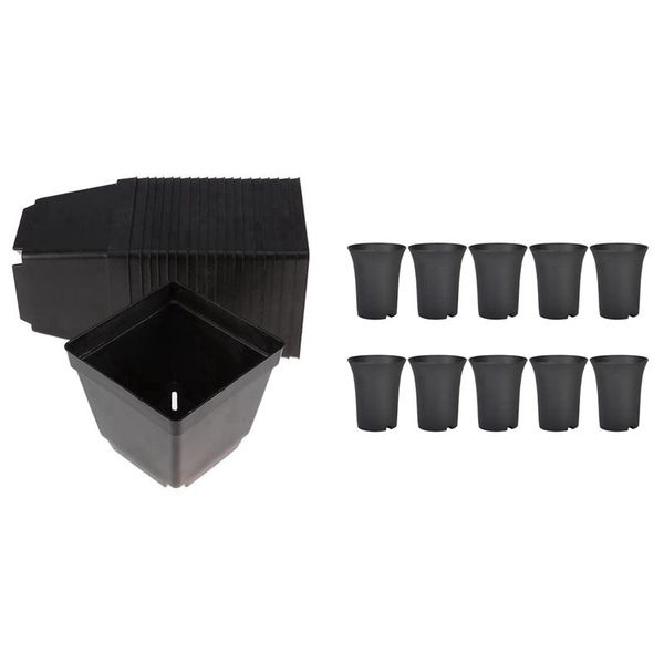 

planters & pots -10pcs black round flower high waist deep 30pcs square root control resin plastic
