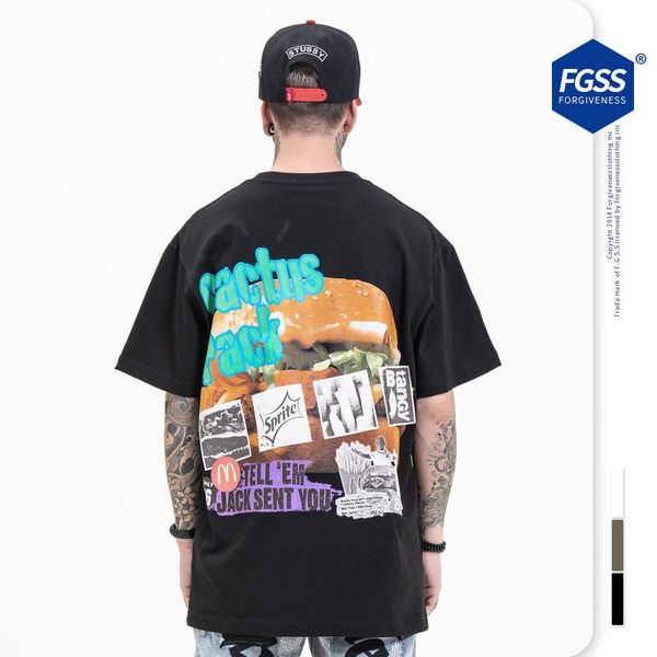 

men's t-shirts summer 2021 fashion travis scocactus jack hip hop rap ts co cartoon printed short sleeve t-shirt for men clothing, White;black