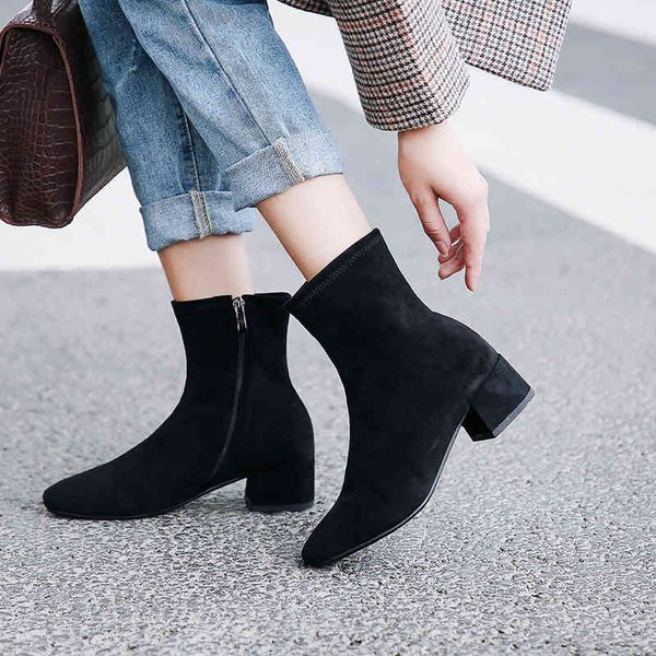 

dress shoes winter boots women ankle pointed toe ladies women's zipper simple sweet wild 73eq, Black