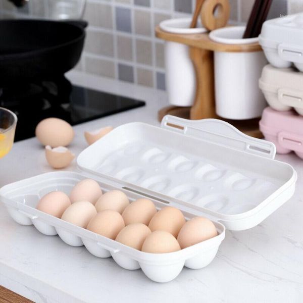 

storage bottles & jars kitchen eggs boxes rack 12 grids plastic egg container