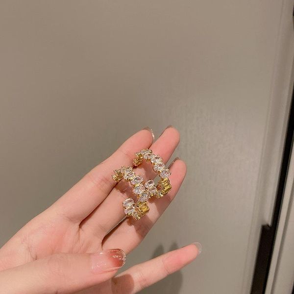 

hoop & huggie french retro gold silver color metal multi-layer hollow c-shaped earrings irregular geometric smooth earring for women, Golden;silver