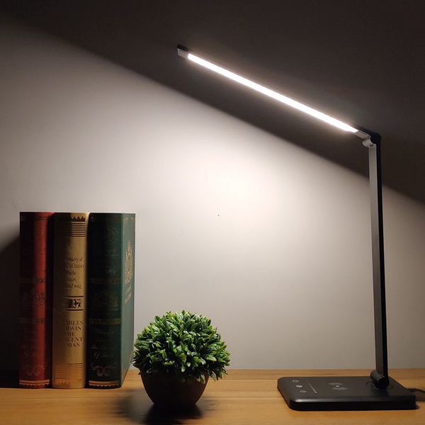 

2021 new flexvel led lmpada mesa proteo os olhos livro luz qi carregamento sem fio para o telefone mvel brilho de 5 svmn