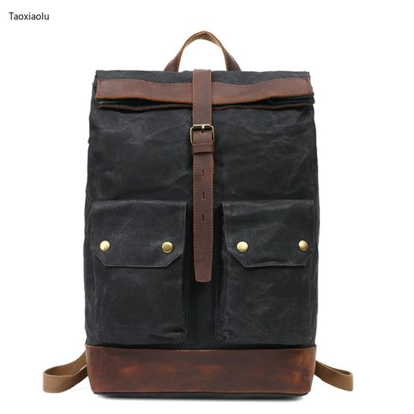 

backpack outdoor retro men's bag canvas hit color travel large capacity waterproof mountaineering