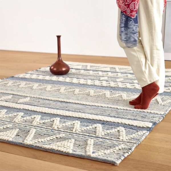 

carpets denim hand-woven pure wool carpet design sense white visual rug bedroom living room bedside coffee tablehome