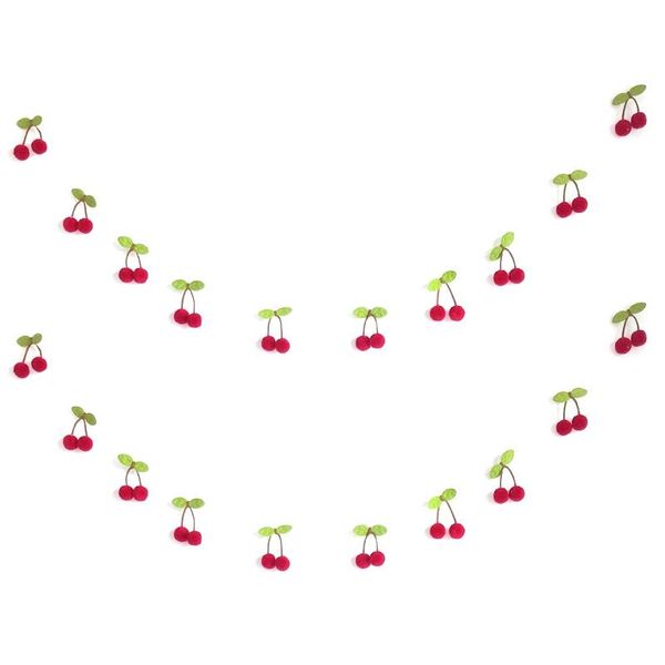 

decorative flowers & wreaths colorful cherry garland decoration (2string x 6.6ft) - diy fruit hanging for kids bedroom baby shower party fav