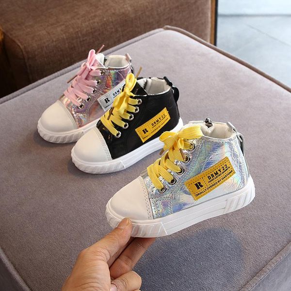 

children' shoes korean version of shiny velvet and thickened boots boys girls board shoes boots wear-resistant casual sh, Black;grey