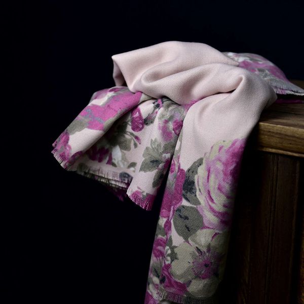 

spring korean striped ethnic style printed cashmere like lady cashew flower shawl large square scarf, Blue;black