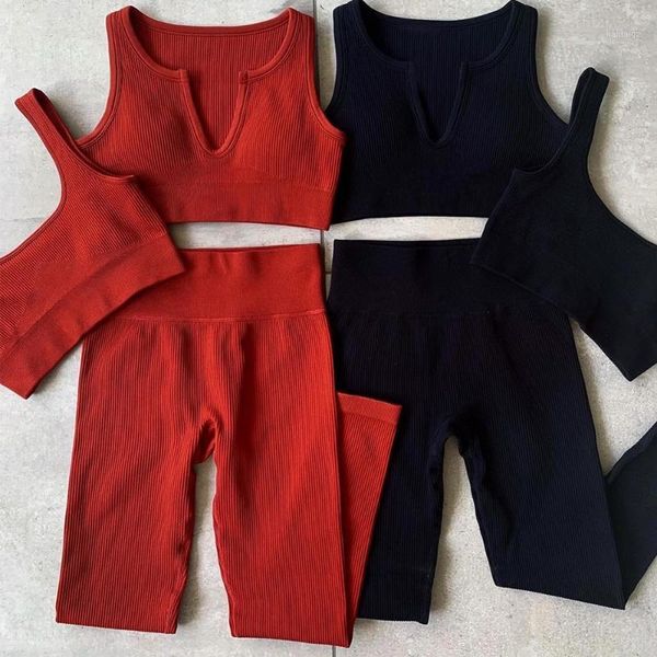

seamless women yoga set sportswear workout clothes sport bra gym clothing short crop high waist running leggings sports outfit